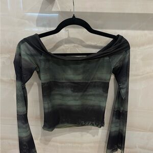 Edikted Black and Green Long Sleeve Top